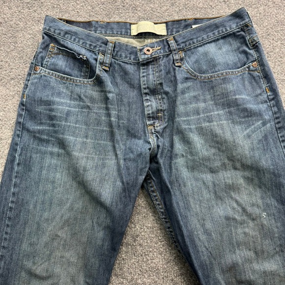 Wrangler Relaxed Straight Jeans Men's 34x30 Blue Denim Casual Pants - Picture 11 of 12